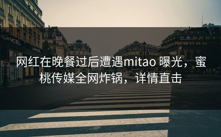 网红在晚餐过后遭遇mitao 曝光，蜜桃传媒全网炸锅，详情直击