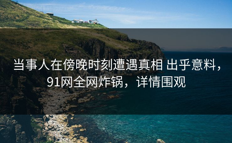 当事人在傍晚时刻遭遇真相 出乎意料，91网全网炸锅，详情围观