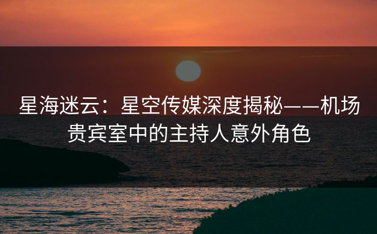 星海迷云：星空传媒深度揭秘——机场贵宾室中的主持人意外角色