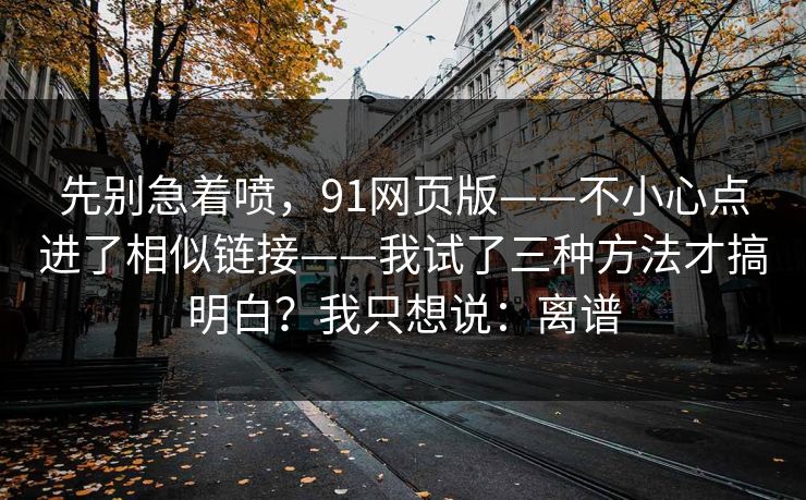 先别急着喷，91网页版——不小心点进了相似链接——我试了三种方法才搞明白？我只想说：离谱